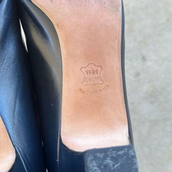 Salvatore Ferragamo Peep Toe Leather Pumps Made in Florence Italy Women’s Size 8 - Picture 12 of 12